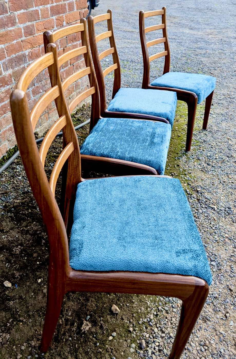 4 Midcentury Retro G Plan Ladderback Dining Chairs
