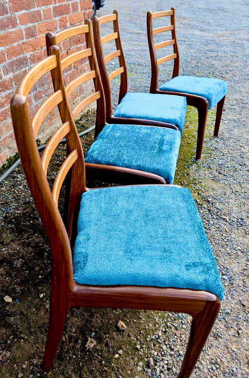 4 Midcentury Retro G Plan Ladderback Dining Chairs