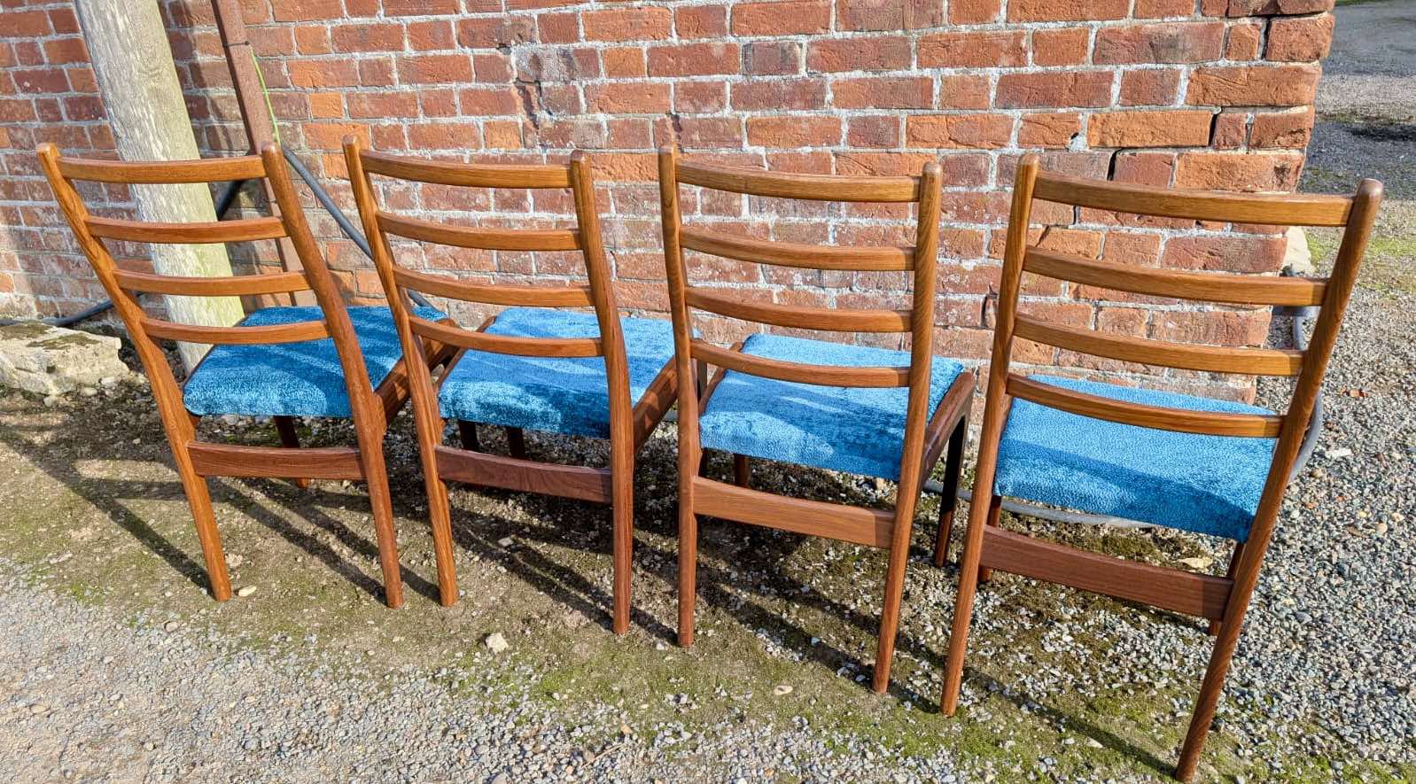 4 Midcentury Retro G Plan Ladderback Dining Chairs